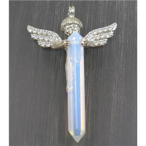 gemstone pendant, angel, platinum plated, approx 35-50mm