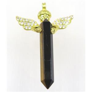 gemstone pendant, angel, gold plated, approx 35-50mm