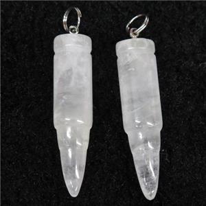 Clear Quartz bullet pendant, approx 10x40mm