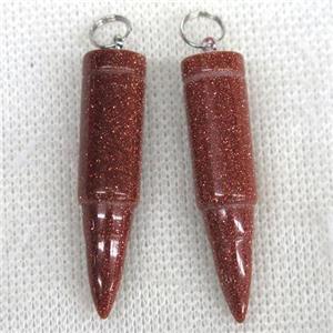 golden SandStone bullet pendant, approx 10x40mm