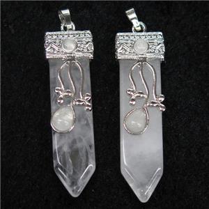 Clear Quartz arrowhead pendant, approx 13-52mm