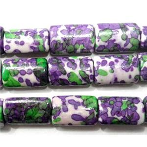 Rain colored stone bead, stability, 10x15mm, approx 26pcs per st