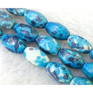 Rain colored stone bead, stability, 8x14mm, approx 28pcs per st