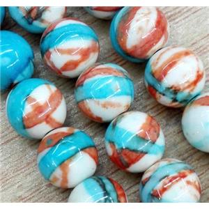 Rainforest jasper beads, round, stability, 14mm dia, approx 28pcs per st