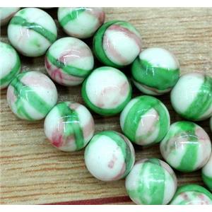 Rainforest jasper beads, round, stability, 14mm dia, approx 28pcs per st