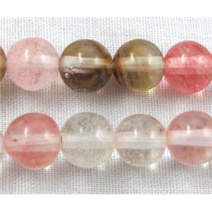 round Watermelon Quartz beads, 6mm dia, approx 67pcs per st.