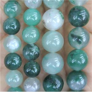 African Green chalcedony bead, round, approx 10mm dia