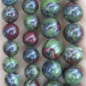 DragonBlood Jasper Beads, green, Grade AA, approx 12mm dia