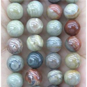 Silver Mist Jasper beads, round, approx 6mm dia