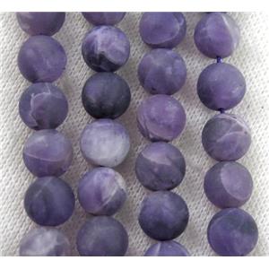 round matte Amethyst Beads, purple, approx 10mm dia