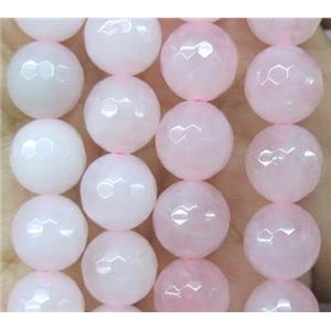 faceted round Rose Quartz Beads, approx 14mm dia