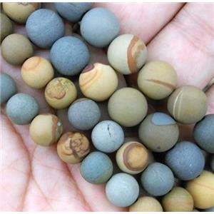 round matte American Picture Jasper beads, approx 10mm dia