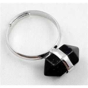 Blue SandStone ring, bullet, approx 10-16mm