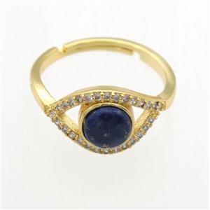 blue Lapis Lazuli Rings, copper, gold plated, approx 8mm, 17mm dia