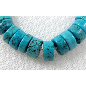 blue Assembled Turquoise heishi beads, approx 3x12mm