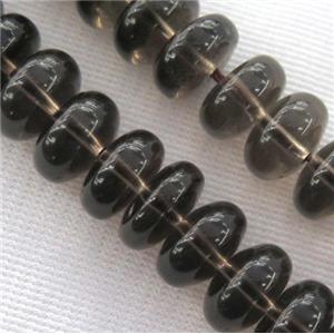 smoky quartz bead, rondelle, approx 3x6mm