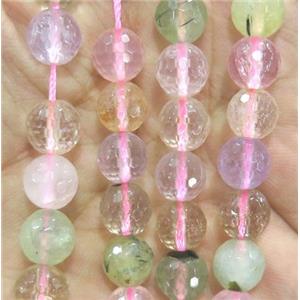 mixed gemstone beads, faceted round, approx 12mm dia