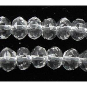 Natural Clear Quartz Bead, faceted rondelle, 4x6mm, 100pcs per st, A grade