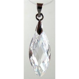 Cubic Zirconia pendant, clear, 10x22mm