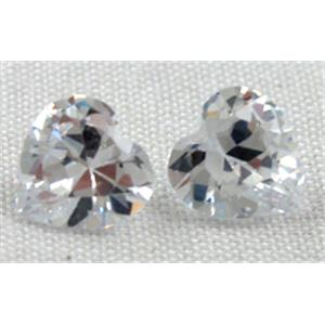 Cubic Zirconia heart diamond, clear, 10x10mm