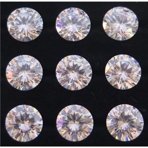 white Cubic Zirconia cabochon, drip diamond shaped, approx 10mm dia