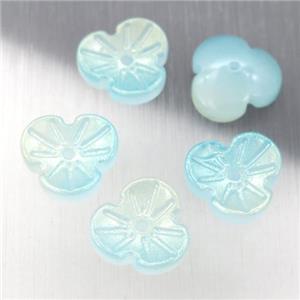 jadeite glass clover beads, approx 12mm