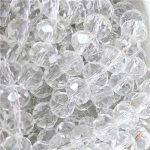 Clear Chinese Crystal Glass Beads Faceted Rondelle, approx 8mm, 66pcs per st