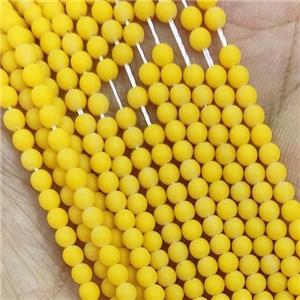 Golden Glass Seed Beads Round Matte, approx 2.7mm