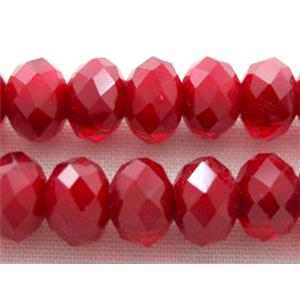 Chinese Crystal Beads, Faceted Rondelle, red, 10mm dia, 72pcs per st