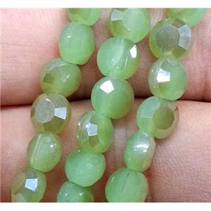 Chinese crystal glass bead, faceted flat round, approx 6mm dia, 72pcs per st