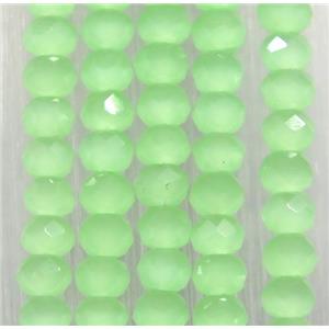 green chinese crystal glass beads, faceted rondelle, approx 2.5x3mm, 150 pcs per st