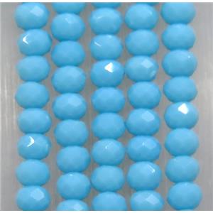 blue chinese crystal glass beads, faceted rondelle, approx 2.5x3mm, 150 pcs per st