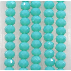 green chinese crystal glass beads, faceted rondelle, approx 2.5x3mm, 150 pcs per st