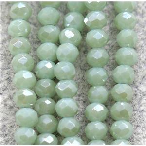 chinese crystal glass beads, faceted rondelle, AB-color electroplated, approx 2.5x3mm, 150 pcs per st