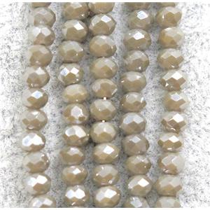 chinese crystal glass beads, faceted rondelle, AB-color electroplated, approx 2.5x3mm, 150 pcs per st