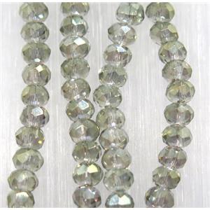 chinese crystal glass beads, faceted rondelle, approx 2.5x3mm, 150 pcs per st