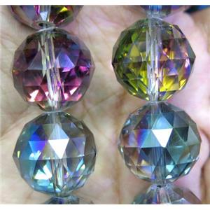 chinese crystal glass bead, faceted round, approx 20mm dia, 12pcs per st