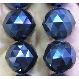 chinese crystal glass bead, faceted round, approx 20mm dia, 12pcs per st