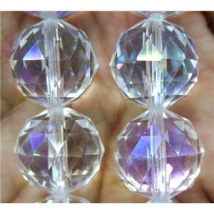 chinese crystal glass bead, faceted round, approx 15mm dia, 15pcs per st