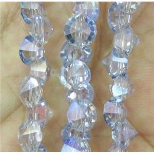 chinese crystal glass bead, diamondoid, approx 6mm dia, 100pcs per st