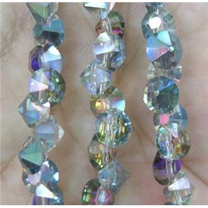 chinese crystal glass bead, diamondoid, approx 6mm dia, 100pcs per st