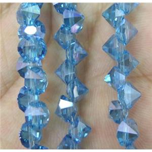 chinese crystal glass bead, diamondoid, approx 6mm dia, 100pcs per st