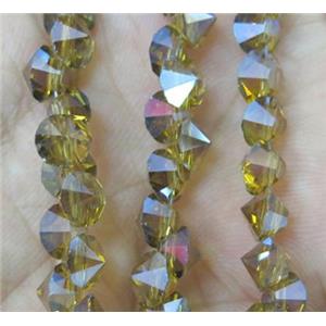 chinese crystal glass bead, diamondoid, approx 6mm dia, 100pcs per st