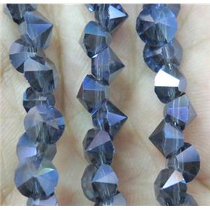 chinese crystal glass bead, diamondoid, approx 6mm dia, 100pcs per st