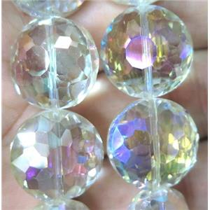 Chinese crystal bead, faceted flat round, approx 18mm dia, 18pcs per st