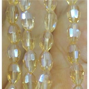 Chinese Crystal Beads, faceted oval, approx 4x6mm, 72pcs per st