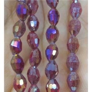 Chinese Crystal Beads, faceted oval, approx 4x6mm, 72pcs per st