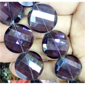 chinese crystal bead, faceted, twist round, approx 18mm dia, 20pcs per st