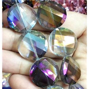 chinese crystal bead, faceted, twist round, approx 18mm dia, 20pcs per st