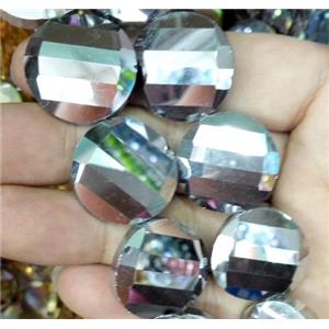 chinese crystal bead, faceted, twist round, approx 18mm dia, 20pcs per st